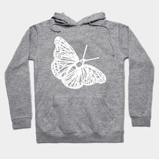 Butterfly line art white Hoodie